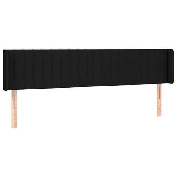 vidaXL sengegavl med kanter 203x16x78/88 cm stof sort