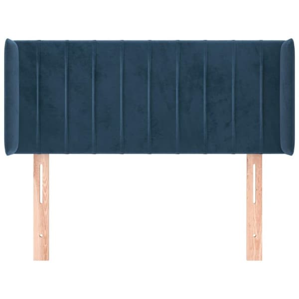 vidaXL sengegavl med kanter 93x16x78/88 cm fløjl mørkeblå
