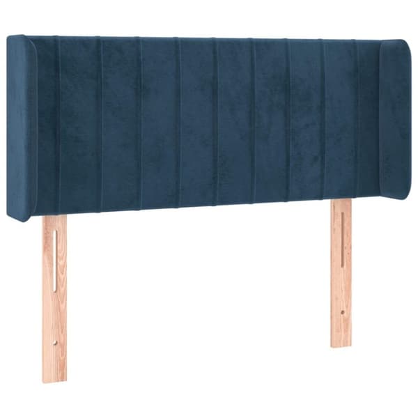 vidaXL sengegavl med kanter 93x16x78/88 cm fløjl mørkeblå