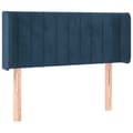 Miniatyrbillede 1 af 9: vidaXL sengegavl med kanter 93x16x78/88 cm fløjl mørkeblå