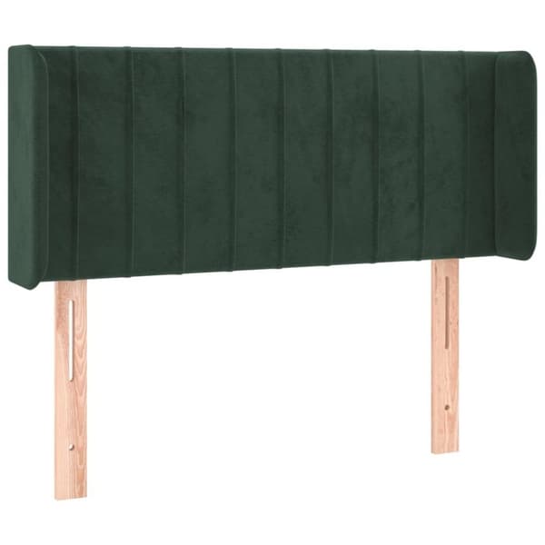 vidaXL sengegavl med kanter 93x16x78/88 cm fløjl mørkegrøn