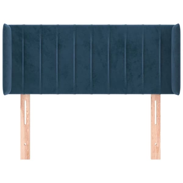 vidaXL sengegavl med kanter 103x16x78/88 cm fløjl mørkeblå