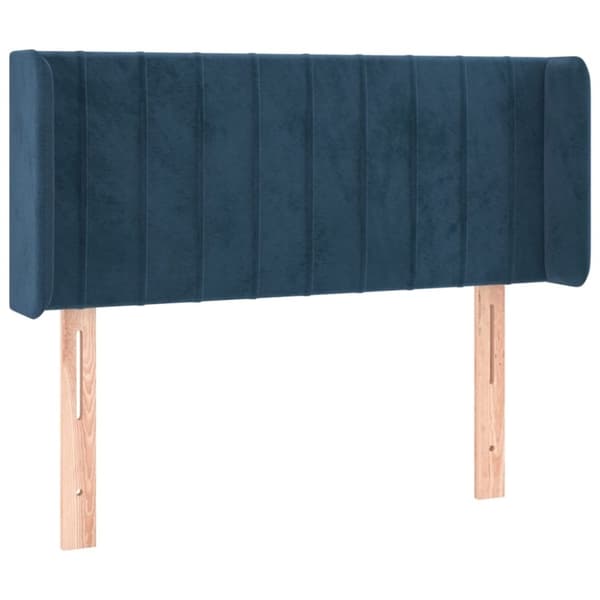 vidaXL sengegavl med kanter 103x16x78/88 cm fløjl mørkeblå