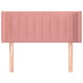 Miniatyrbillede 3 af 9: vidaXL sengegavl med kanter 103x16x78/88 cm fløjl lyserød