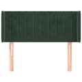 Miniatyrbillede 3 af 9: vidaXL sengegavl med kanter 103x16x78/88 cm fløjl mørkegrøn