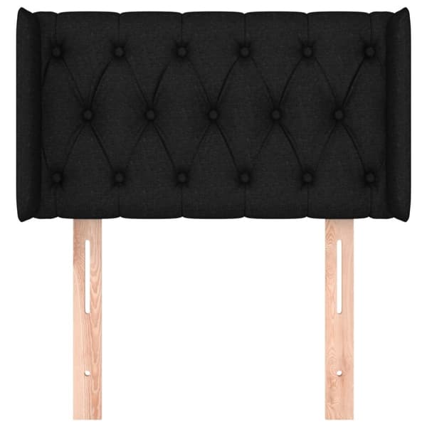 vidaXL sengegavl med kanter 83x16x78/128 cm stof sort
