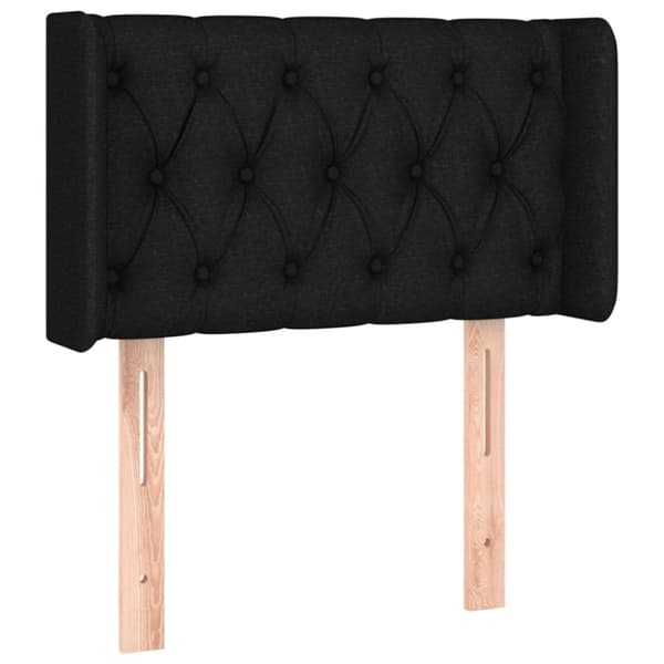 vidaXL sengegavl med kanter 83x16x78/128 cm stof sort