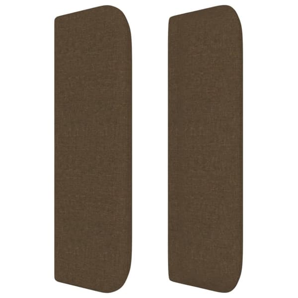 vidaXL sengegavl med kanter 83x16x78/128 cm stof mørkebrun
