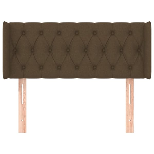 vidaXL sengegavl med kanter 93x16x78/88 cm stof mørkebrun