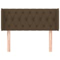 Miniatyrbillede 3 af 9: vidaXL sengegavl med kanter 93x16x78/88 cm stof mørkebrun