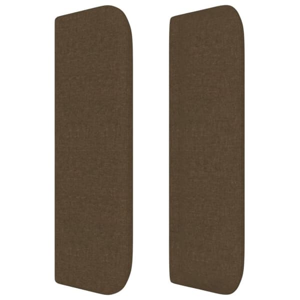 vidaXL sengegavl med kanter 93x16x78/88 cm stof mørkebrun