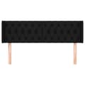 Miniatyrbillede 3 af 9: vidaXL sengegavl med kanter 163x16x78/88 cm stof sort