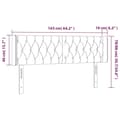 Miniatyrbillede 9 af 9: vidaXL sengegavl med kanter 163x16x78/88 cm stof sort