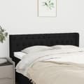 Miniatyrbillede 2 af 9: vidaXL sengegavl med kanter 163x16x78/88 cm stof sort