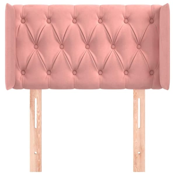 vidaXL Sänggavel med kanter rosa 83x16x78/88 cm sammet