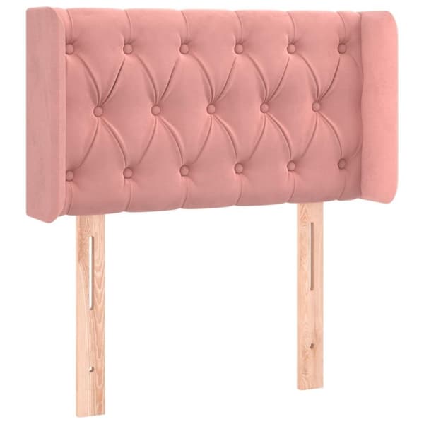 vidaXL Sänggavel med kanter rosa 83x16x78/88 cm sammet