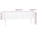 Miniatyrbillede 9 af 9: vidaXL sengegavl med kanter 183x16x78/88 cm stof sort