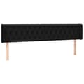 Miniatyrbillede 2 af 9: vidaXL sengegavl med kanter 183x16x78/88 cm stof sort