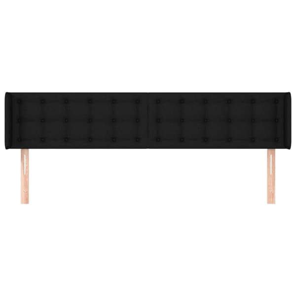 vidaXL Sänggavel med kanter svart 183x16x78/88 cm tyg