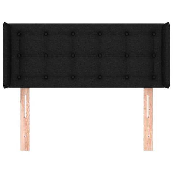 vidaXL sengegavl med kanter 83x16x78/128 cm stof sort