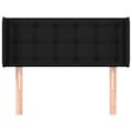 Miniatyrbillede 3 af 9: vidaXL sengegavl med kanter 83x16x78/128 cm stof sort