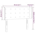 Miniatyrbillede 9 af 9: vidaXL sengegavl med kanter 83x16x78/128 cm stof sort