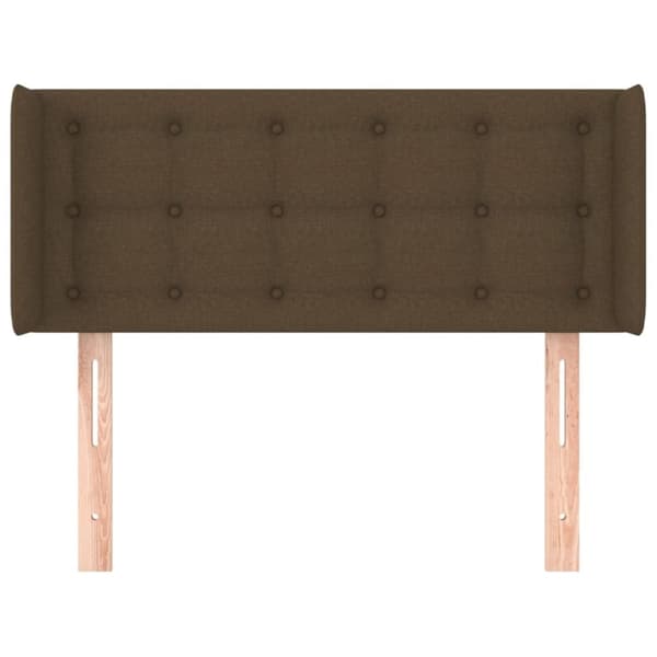 vidaXL sengegavl med kanter 83x16x78/128 cm stof mørkebrun