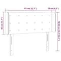 Miniatyrbillede 9 af 9: vidaXL sengegavl med kanter 83x16x78/128 cm stof mørkebrun