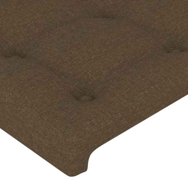 vidaXL sengegavl med kanter 163x16x78/88 cm stof mørkebrun