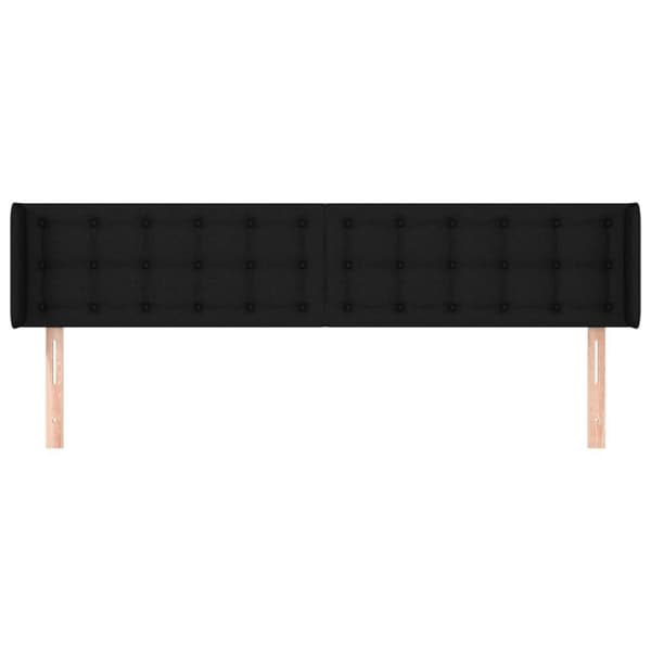 vidaXL sengegavl med kanter 163x16x78/88 cm stof sort