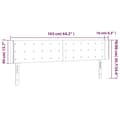 Miniatyrbillede 9 af 9: vidaXL sengegavl med kanter 163x16x78/88 cm stof sort