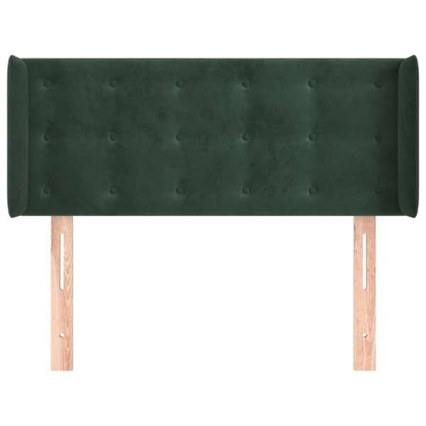 vidaXL sengegavl med kanter 83x16x78/88 cm fløjl mørkegrøn
