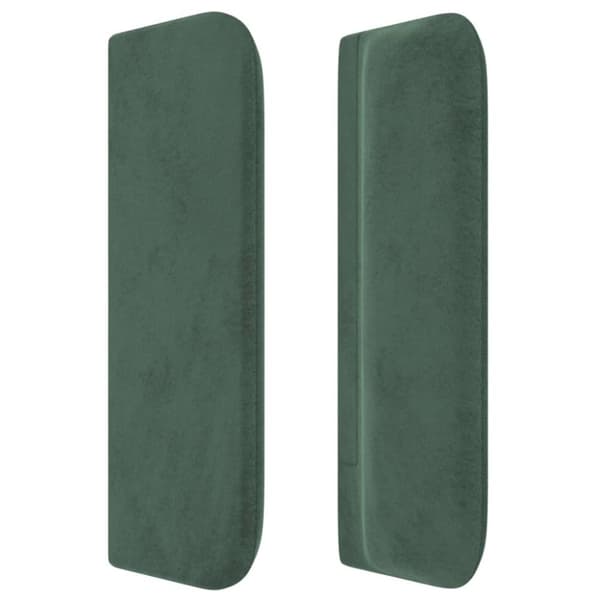 vidaXL sengegavl med kanter 93x16x78/88 cm fløjl mørkegrøn