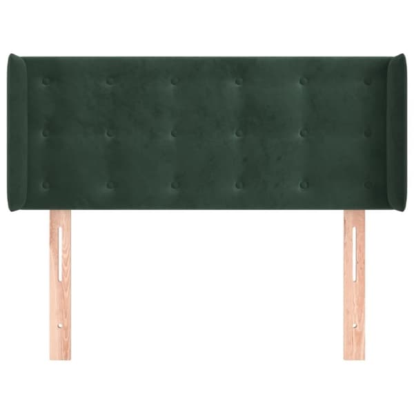 vidaXL sengegavl med kanter 103x16x78/88 cm fløjl mørkegrøn