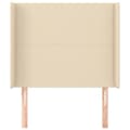 Miniatyrbillede 3 af 9: vidaXL sengegavl med kanter 83x16x118/128 cm stof cremefarvet