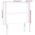 Miniatyrbillede 9 af 9: vidaXL sengegavl med kanter 83x16x118/128 cm stof cremefarvet