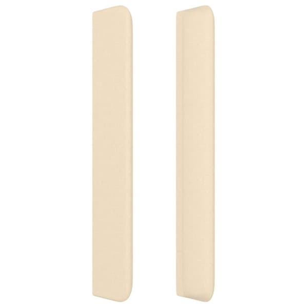 vidaXL sengegavl med kanter 163x16x118/128 cm stof cremefarvet