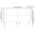 Miniatyrbillede 9 af 9: vidaXL sengegavl med kanter 163x16x118/128 cm stof cremefarvet