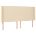 Miniatyrbillede 1 af 9: vidaXL sengegavl med kanter 163x16x118/128 cm stof cremefarvet