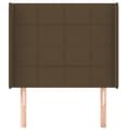 Miniatyrbillede 3 af 9: vidaXL sengegavl med kanter 83x16x118/128 cm stof mørkebrun