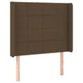 Miniatyrbillede 2 af 9: vidaXL sengegavl med kanter 83x16x118/128 cm stof mørkebrun