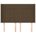 Miniatyrbillede 3 af 9: vidaXL sengegavl med kanter 147x16x118/128 cm stof mørkebrun