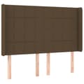 Miniatyrbillede 2 af 9: vidaXL sengegavl med kanter 147x16x118/128 cm stof mørkebrun