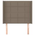 Miniatyrbillede 3 af 9: vidaXL sengegavl med kanter 103x16x118/128 cm stof gråbrun