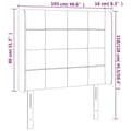 Miniatyrbillede 9 af 9: vidaXL sengegavl med kanter 103x16x118/128 cm stof gråbrun