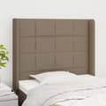 Miniatyrbillede 2 af 9: vidaXL sengegavl med kanter 103x16x118/128 cm stof gråbrun