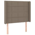 Miniatyrbillede 1 af 9: vidaXL sengegavl med kanter 103x16x118/128 cm stof gråbrun