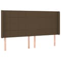 Miniatyrbillede 2 af 9: vidaXL sengegavl med kanter 163x16x118/128 cm stof mørkebrun