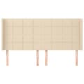 Miniatyrbillede 3 af 9: vidaXL sengegavl med kanter 163x16x118/128 cm stof cremefarvet