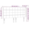 Miniatyrbillede 9 af 9: vidaXL sengegavl med kanter 163x16x118/128 cm stof cremefarvet